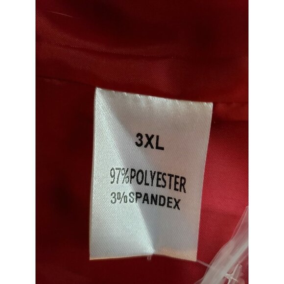 NWOT Red Tartan Plaid Blazer Double Breasted Jacket with Rollable Sleeves - 3X - Picture 15 of 16